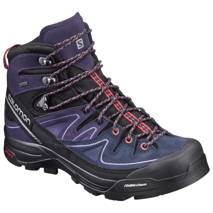 Buty Turystyczne Damskie Salomon X ALP MID LTR GTX® W - Czarne / Fioletowe - Polska (513-CPFINE)